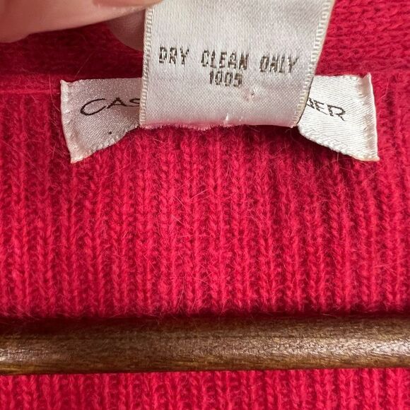 Casual Corner Pink Button Front Lambswool Angora Blend Cardigan Sweater Small - Picture 6 of 12